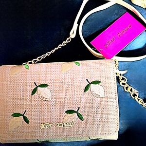 Betsey Johnson - Lemon Khaki Crossbody Chain Bag - Viral LIMITED EDITION